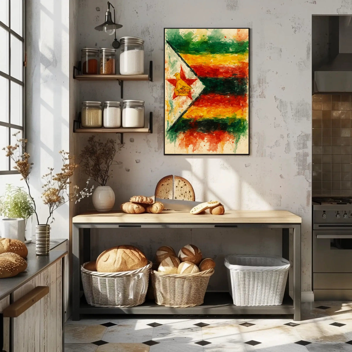 Zimbabwe Vivid Colors Collectors Art Poster