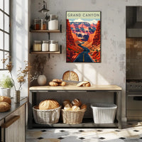 Grand Canyon Scenic Illustration Poster