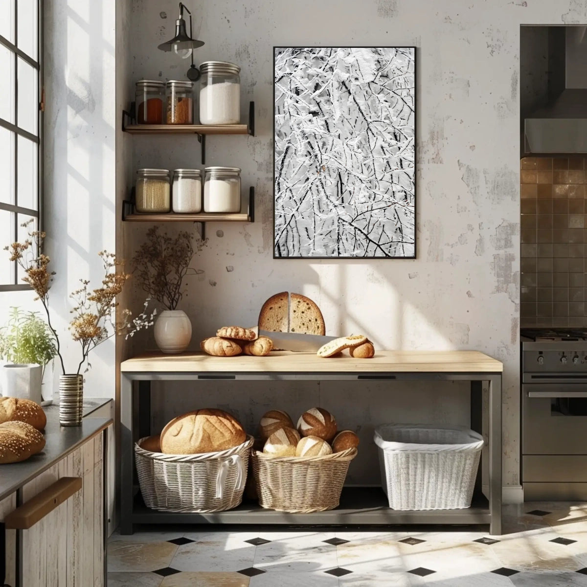 Winter Woodland Serenity: Abstract or Artistic Poster