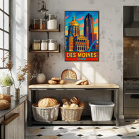 Des Moines, Iowa Vibrant Cityscape Poster