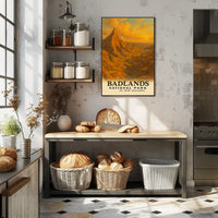 Badlands National Park Vintage Travel Poster Print