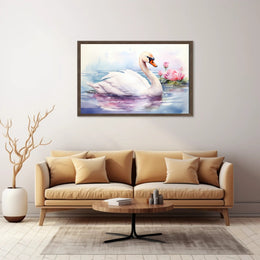 Serene Swan in Watercolor Poster PosterGoat