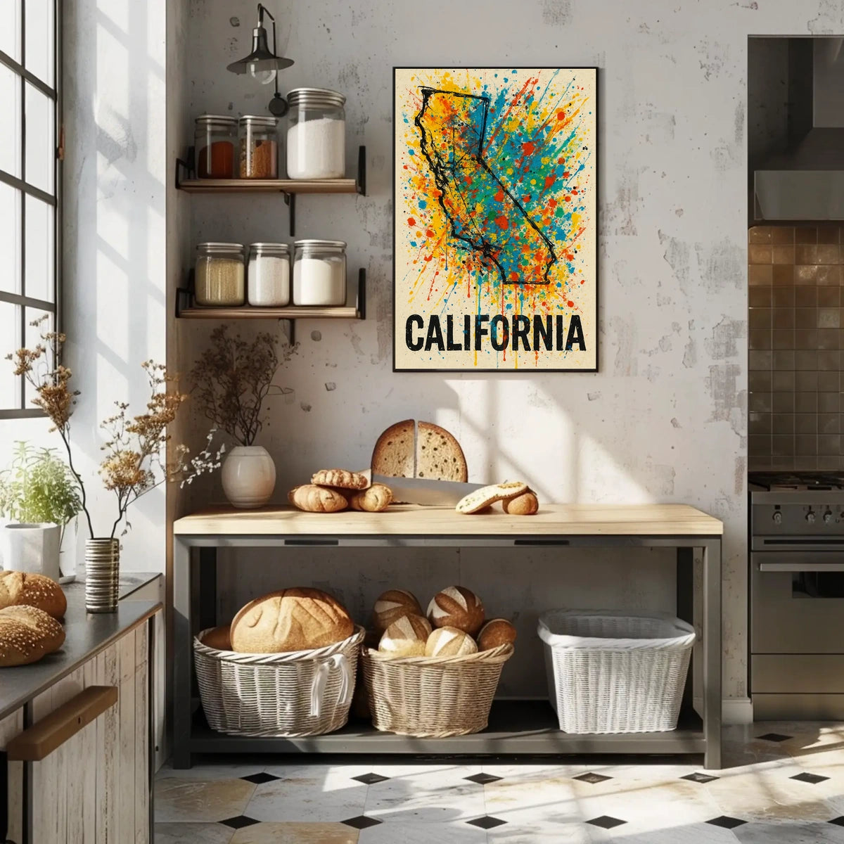 California Splash Art Poster