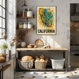 California Splash Art Poster
