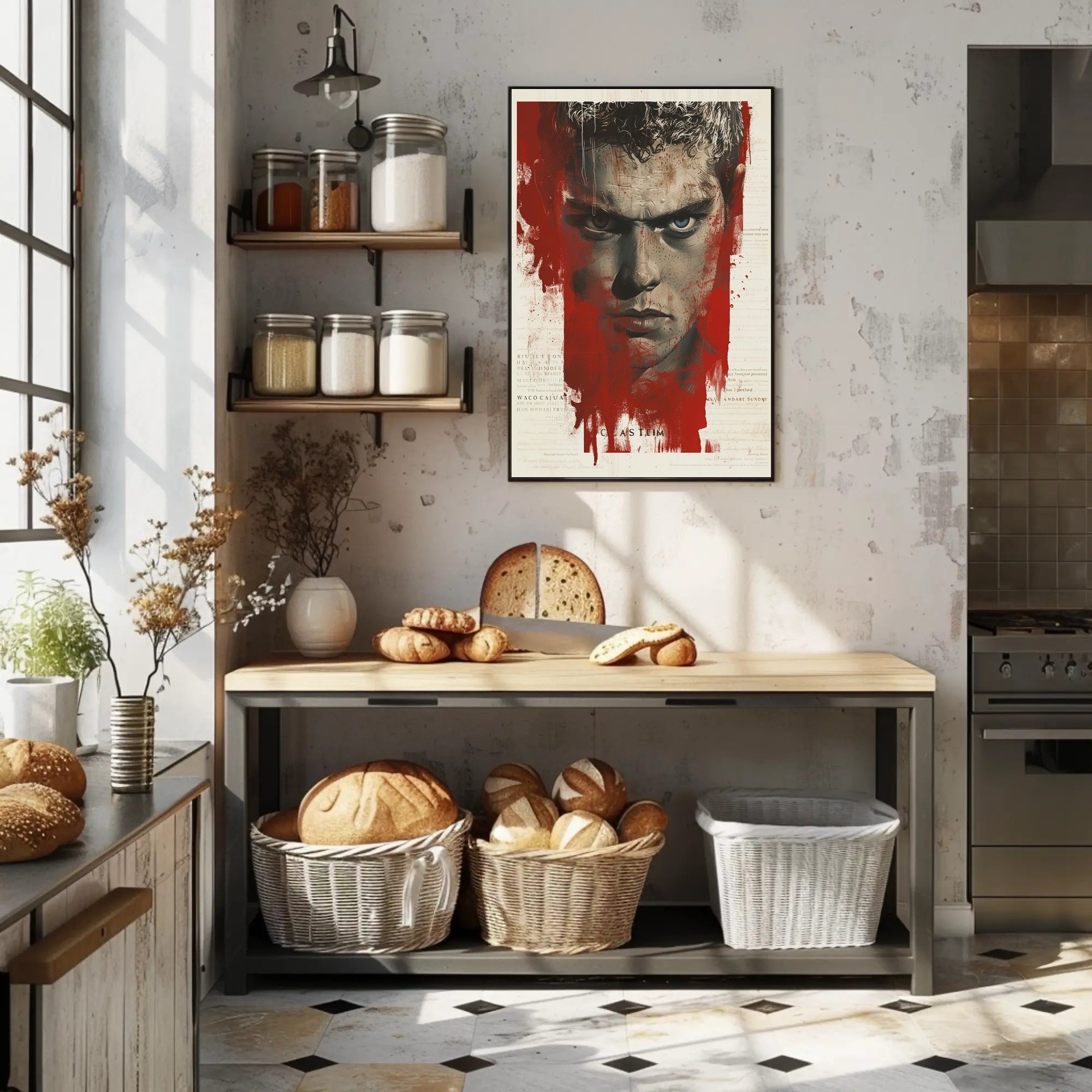 Cherry Blossom Tranquility: Coffee and Pagoda Poster PosterGoat