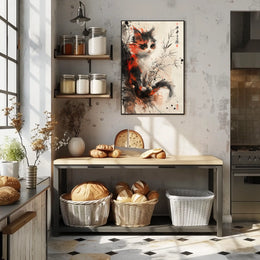 Whimsical Calico Cat Poster