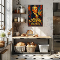 James Monroe 5th President of the United States Glitch Hop Art Poster