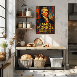 James Monroe 5th President of the United States Glitch Hop Art Poster