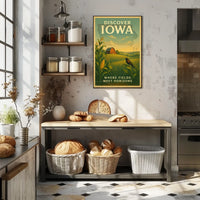 Iowa's Scenic Beauty Illustrated Travel Poster