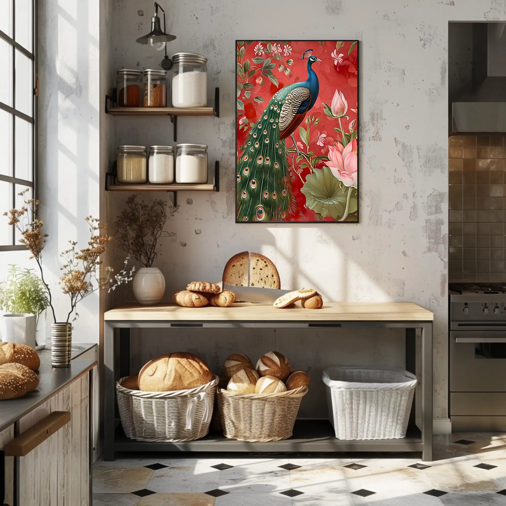Peacock Elegance: Exotic Animal Art Poster