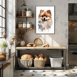 Pomeranian Watercolor Poster Wall Art Print