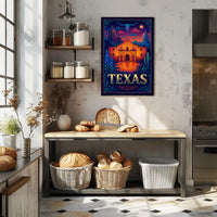 Texas Heritage Poster Vintage Travel Wall Art