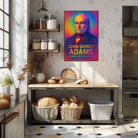 John Quincy Adams 6th President of the United States Neon Gradient OverlayPoster