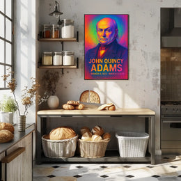 John Quincy Adams 6th President of the United States Neon Gradient OverlayPoster