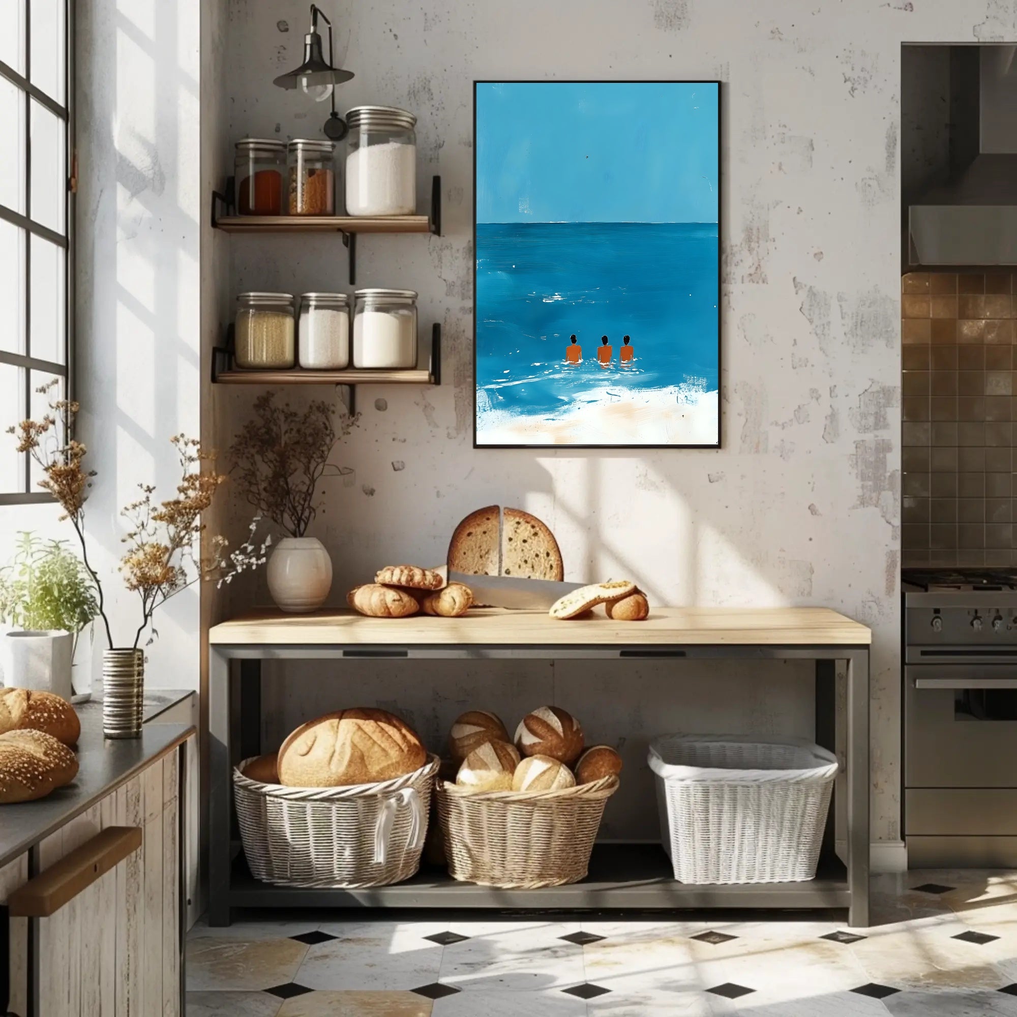 Ocean Trio Coastal Poster Minimalist Beach Wall Art