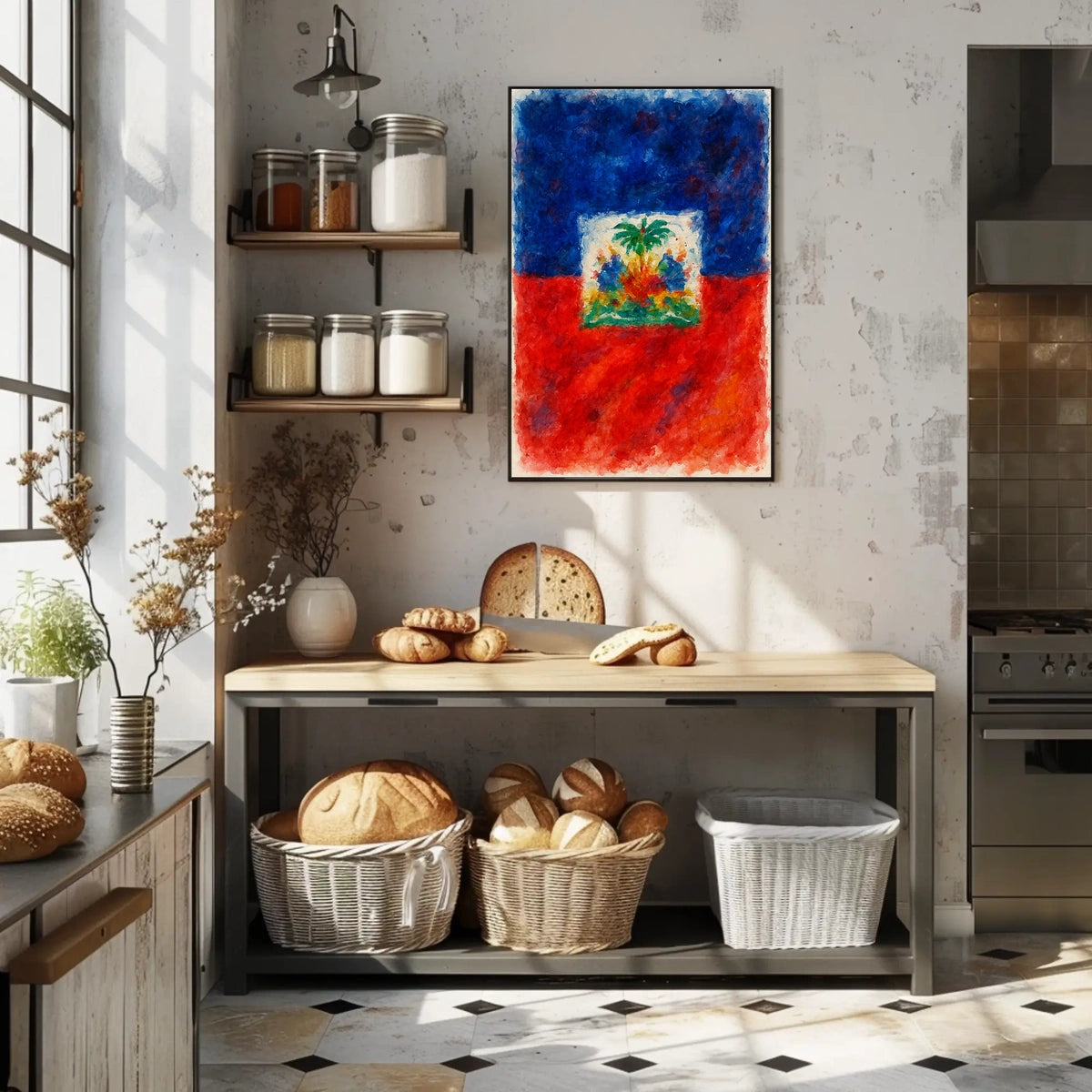 Vibrant Haitian Flag Poster