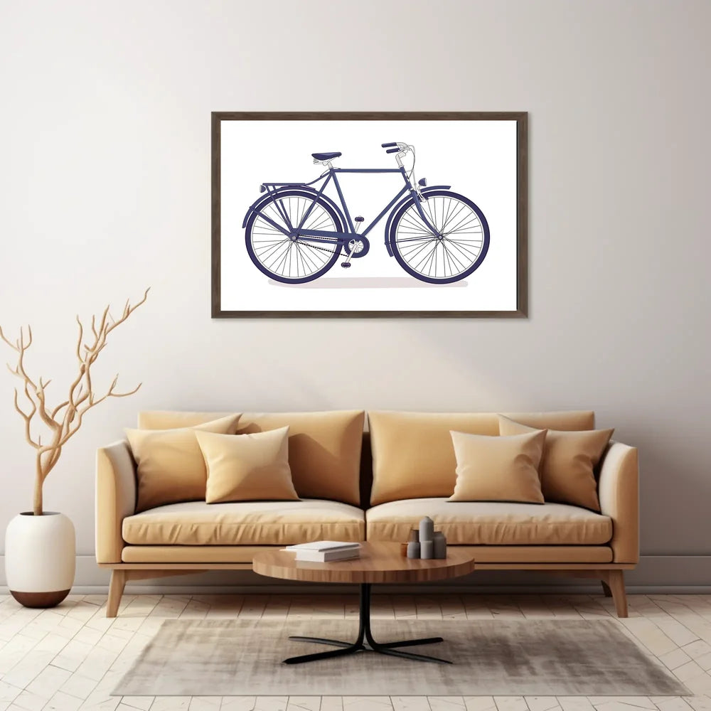 Vintage Bicycle Poster: Modern Retro Design