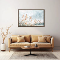 Serene Pampas Grass Watercolor Art Poster