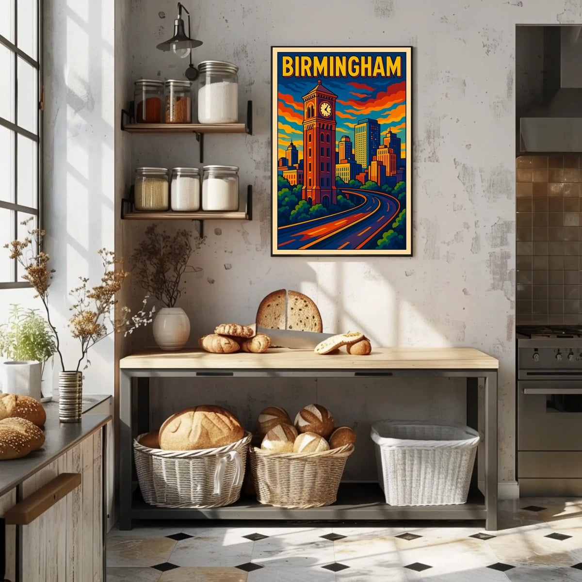 Birmingham Cityscape Poster