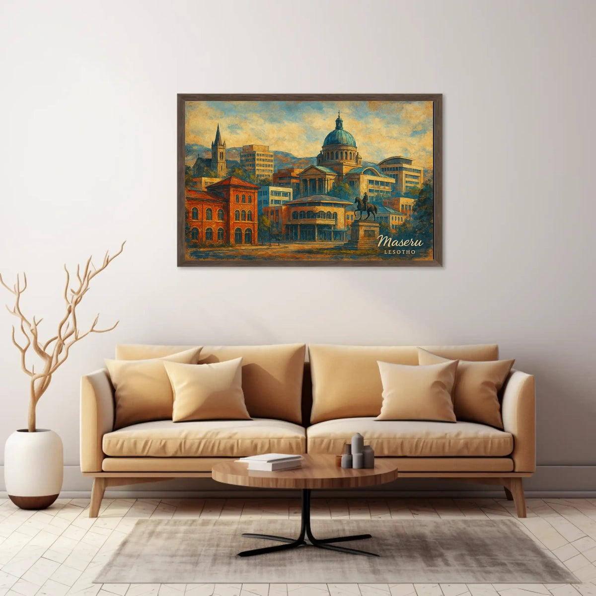 Maseru Cityscape Maseru Skyline Digital Painting Collectors Travel Decor Cultural Heritage Poster
