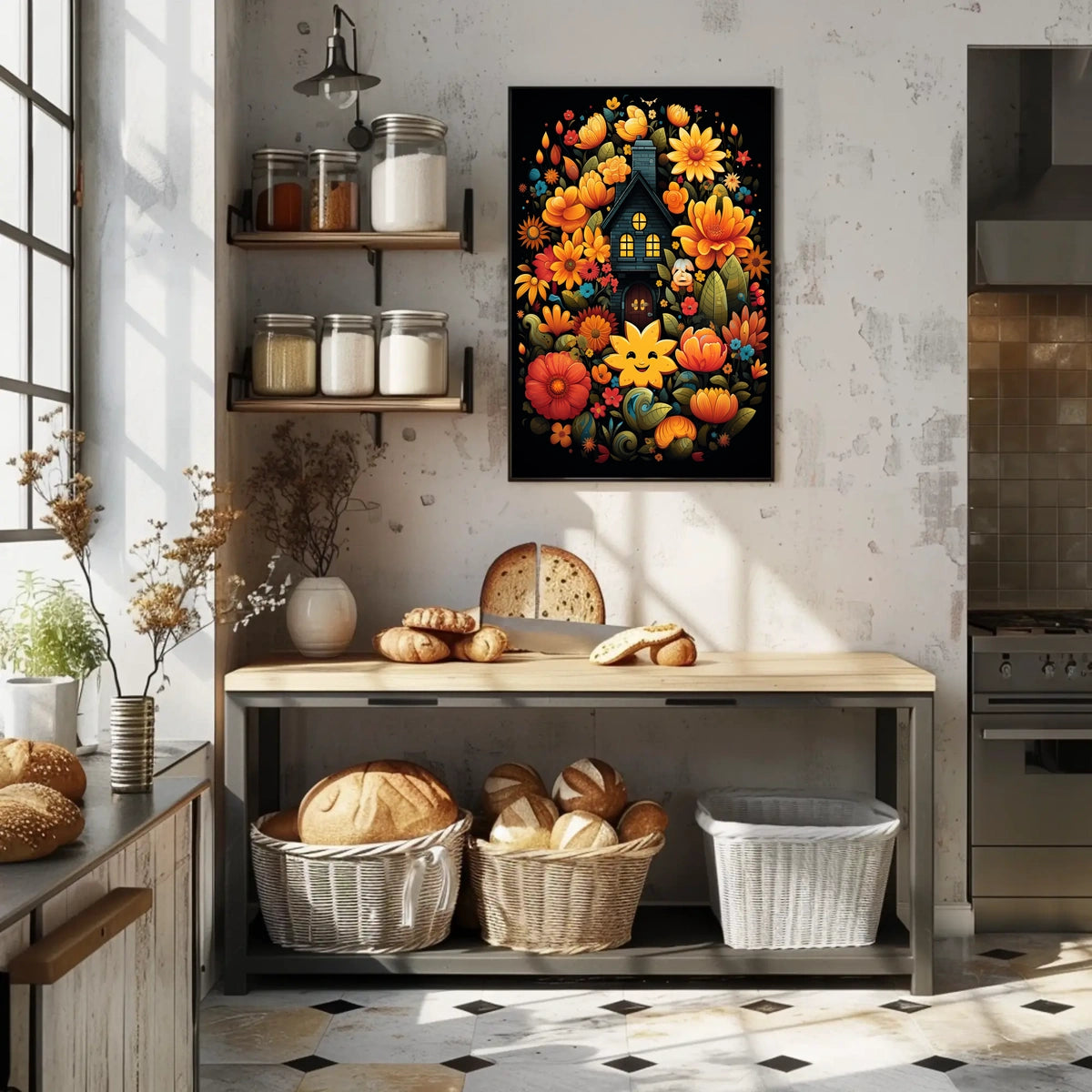 Enchanted Floral Cottage Poster