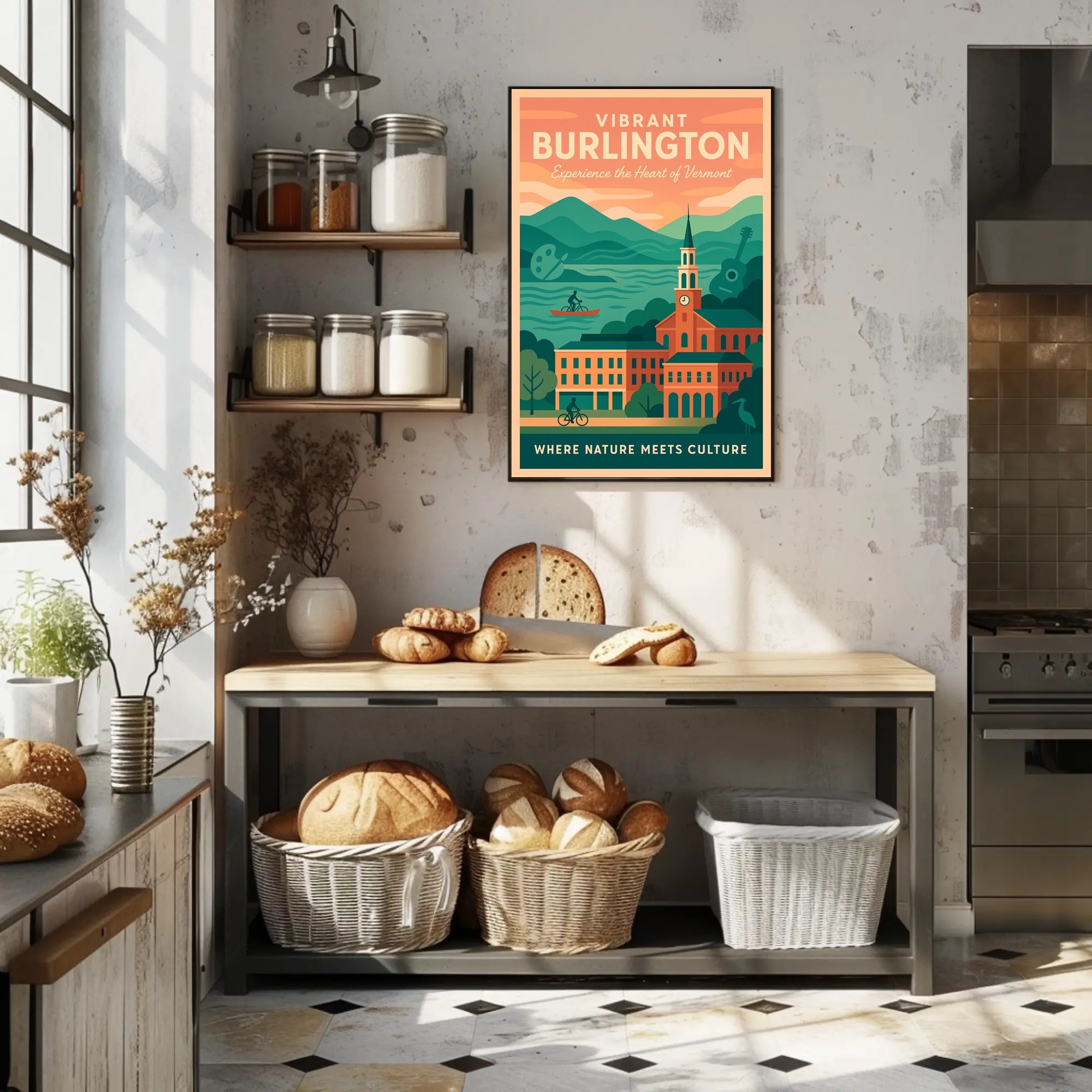 Burlington Vermont Culture and Nature Travel Poster PosterGoat