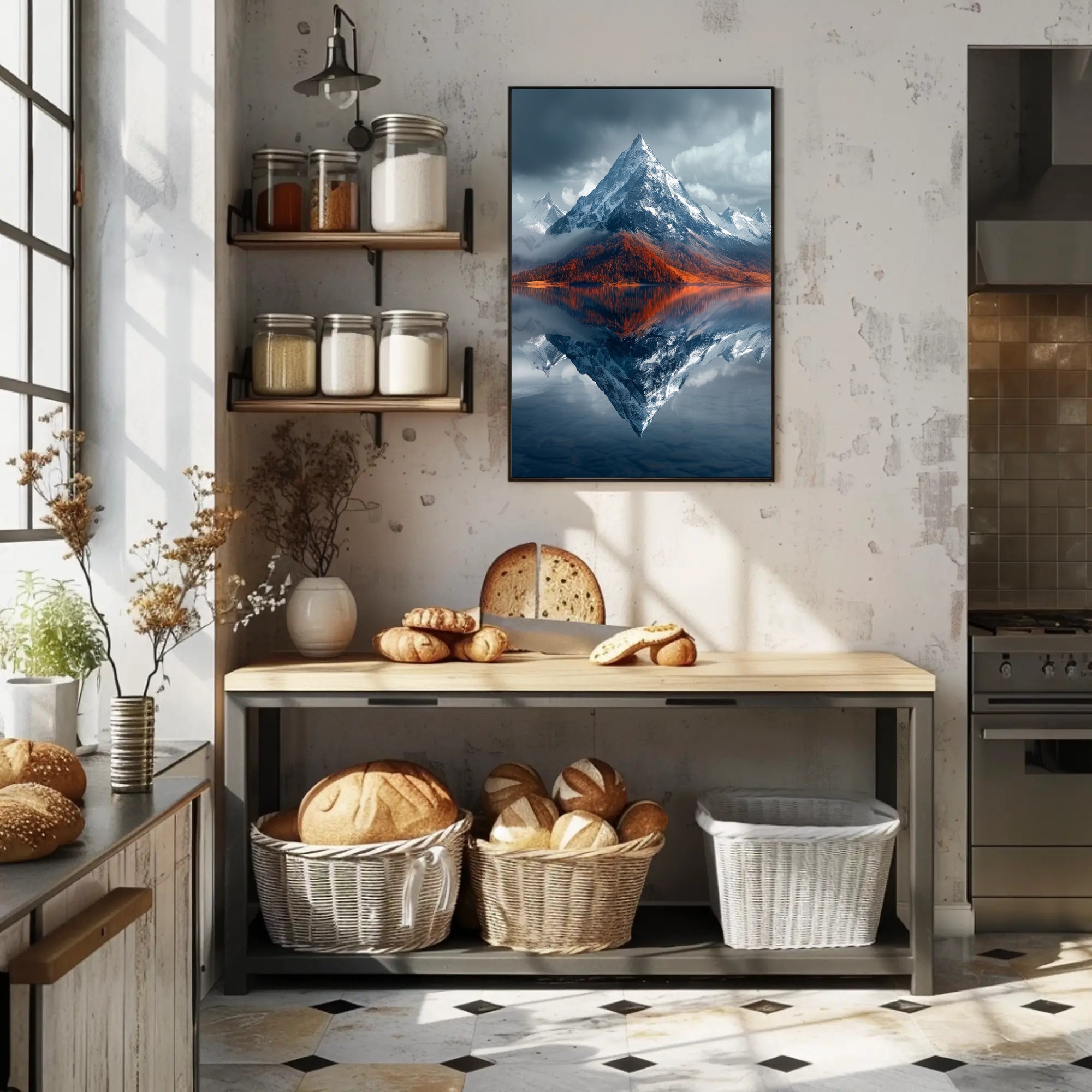 Mountain Reflection Landscape Art Print - National Park Poster PosterGoat