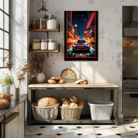 Neon Nights Drive Poster PosterGoat