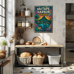 Vibrant Bora Bora Vaitape Harbor Travel Poster PosterGoat