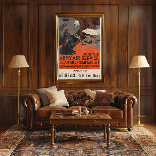 Army Air Service Be An Eagle Travel Poster
