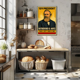 Rutherford B. Hayes 19th President of the United States Inked Comic Style Poster