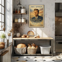 John F. Kennedy Inspirational Leadership Poster Print