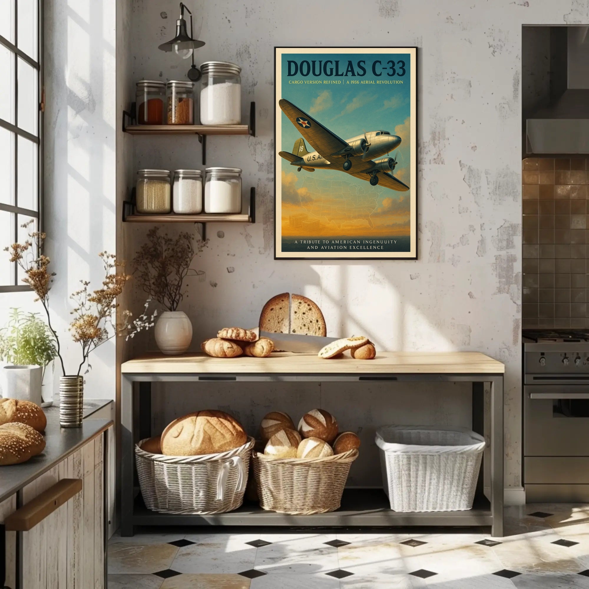 Douglas C-33 Vintage Aviation Poster Print