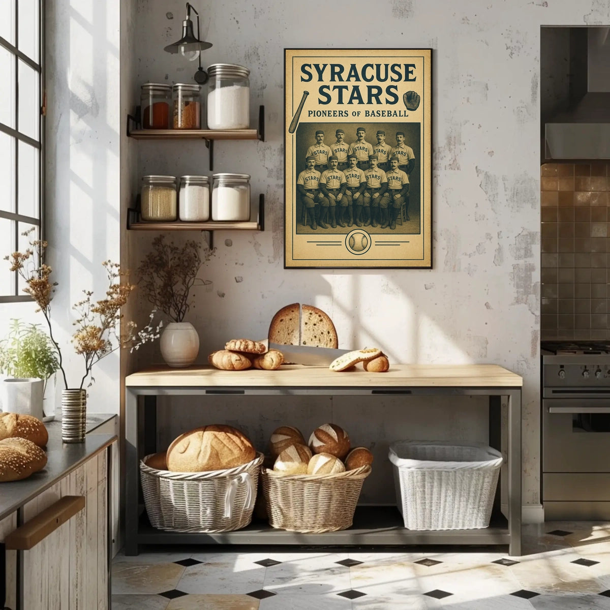 Syracuse Stars Pioneers of Baseball Poster Vintage Wall Art