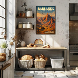 Badlands National Park Scenic Poster Wall Art Print