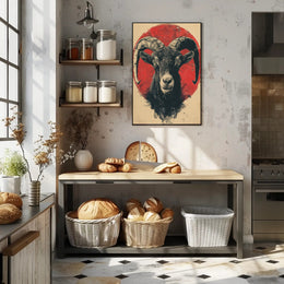 Majestic Ram Art Print Poster for Home Decor PosterGoat