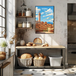 Siena Cityscape Art: Explore Tuscan Charm with Travel Poster