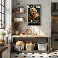 Einstein Relativity Vintage Science Wanderlust Poster