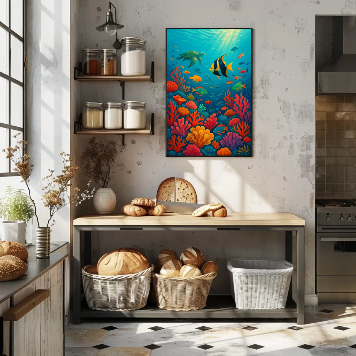 Marine Life Underwater Scene Fish Poster