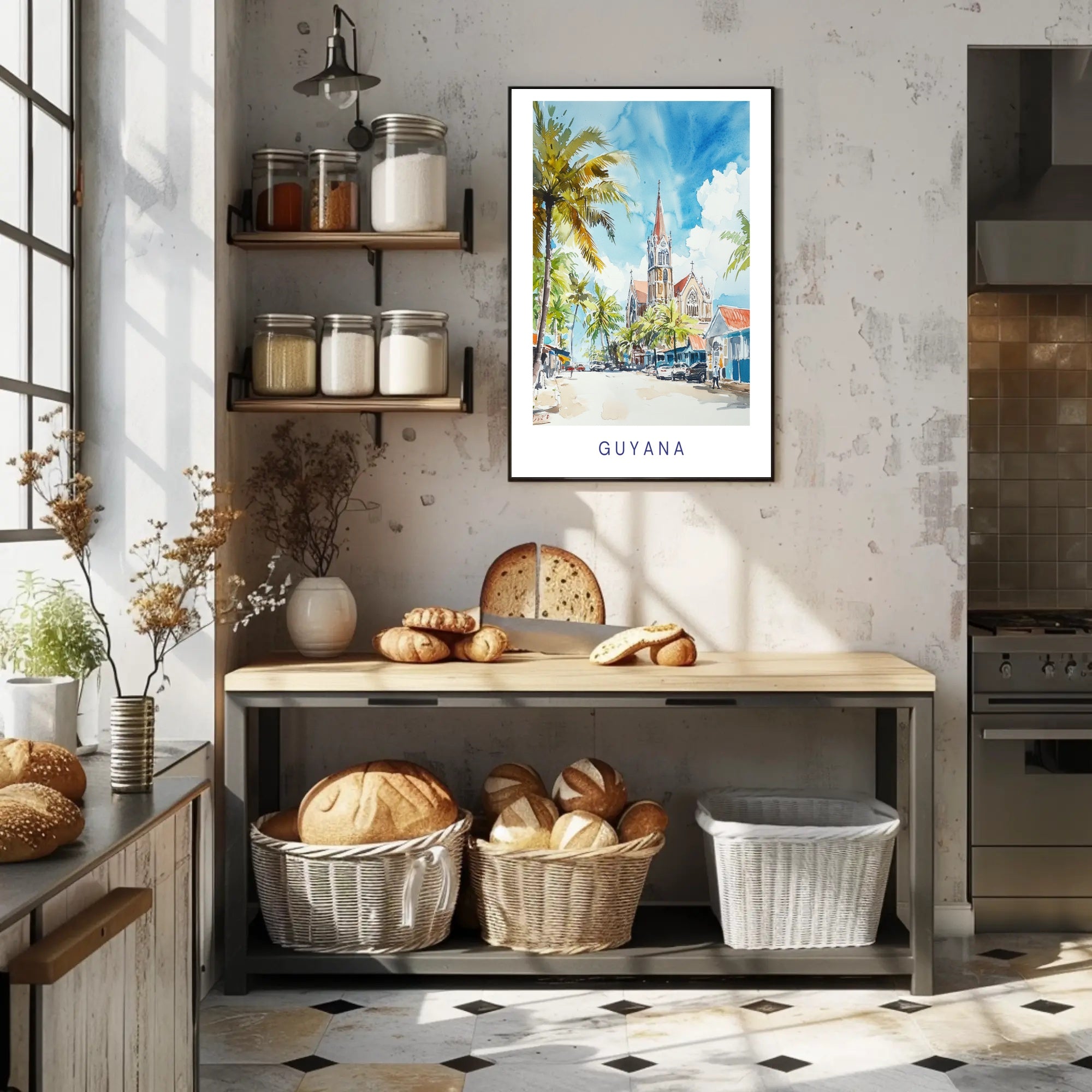 Vibrant Streets of Guyana Poster PosterGoat