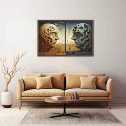 Surrealistic Sculptures in Dreamscape Artistic Poster