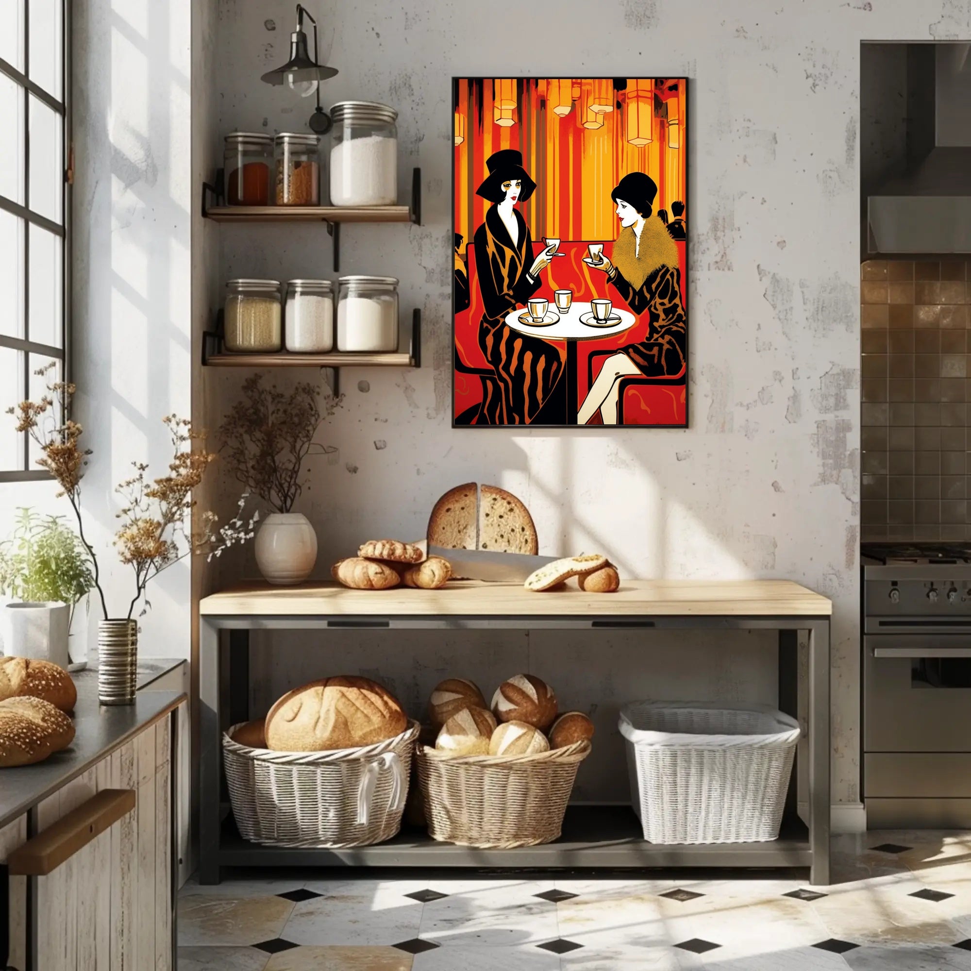 Vintage Café Society Travel Poster Art Print for Home Decor