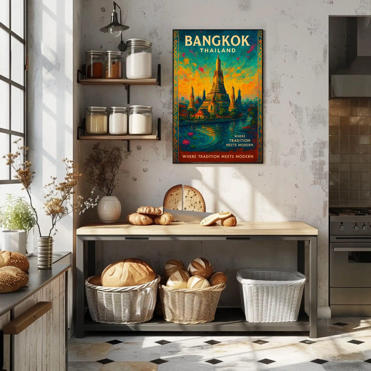 Bangkok Poster Fusion Of Heritage And Innovation Home Decor