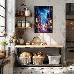 Neon Cityscape Poster
