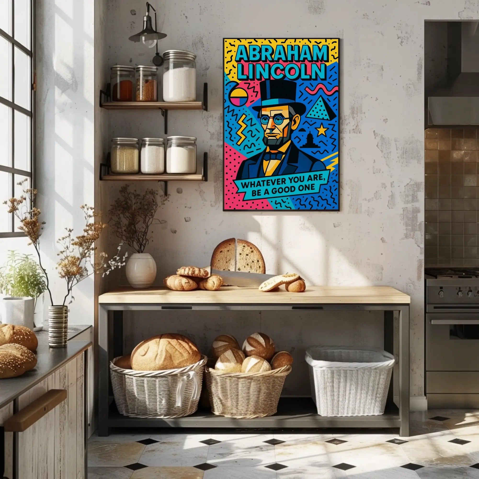 Colorful Pop Art Abraham Lincoln Motivational Quote Poster PosterGoat