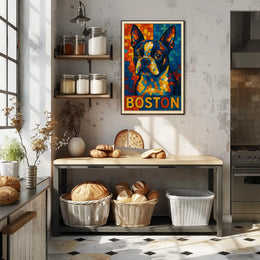 Boston Terrier Mosaic Poster