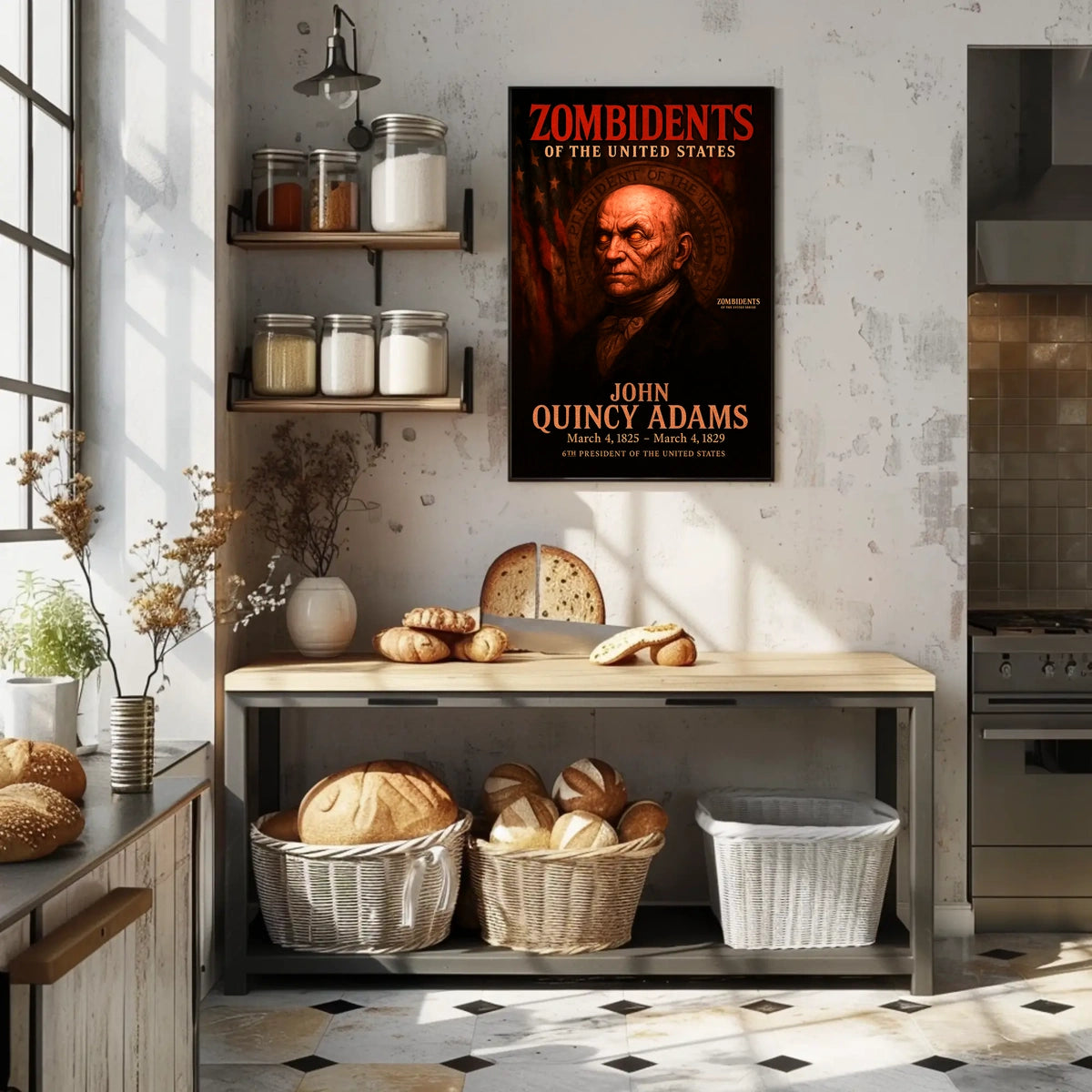 John Quincy Adams 6th President of the United States Zombidents Poster Series