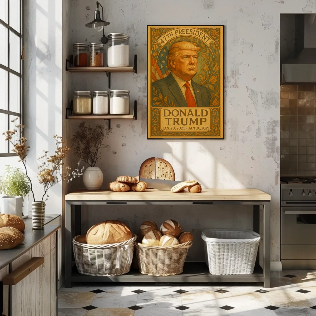 Donald Trump Guardian Liberty Art Nouveau Patriotic Leadership Enthusiast Poster