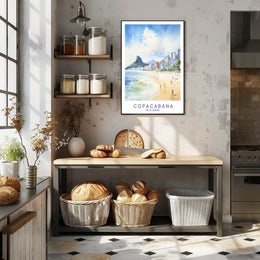 Copacabana Beach Vintage Travel Poster PosterGoat