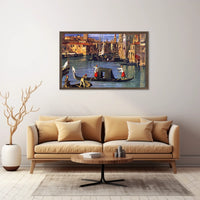 Venetian Gondolas in Vibrant Waterway Cultural or Heritage Poster